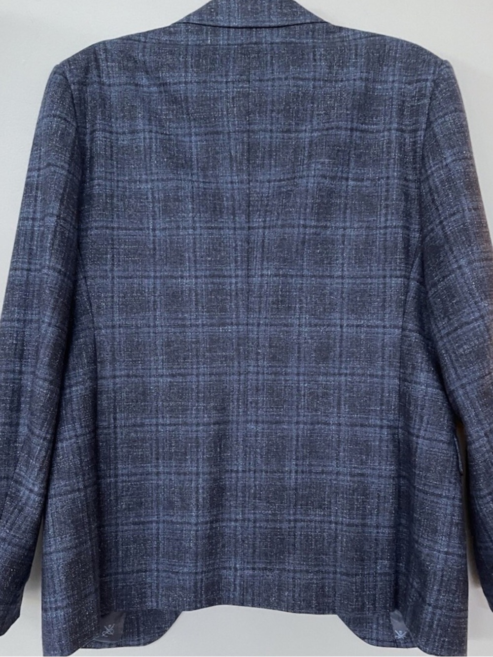 John Varvatos Bleecker Tonal
Plaid navy blue Slim Suit Jacket  blazer Sport Coat